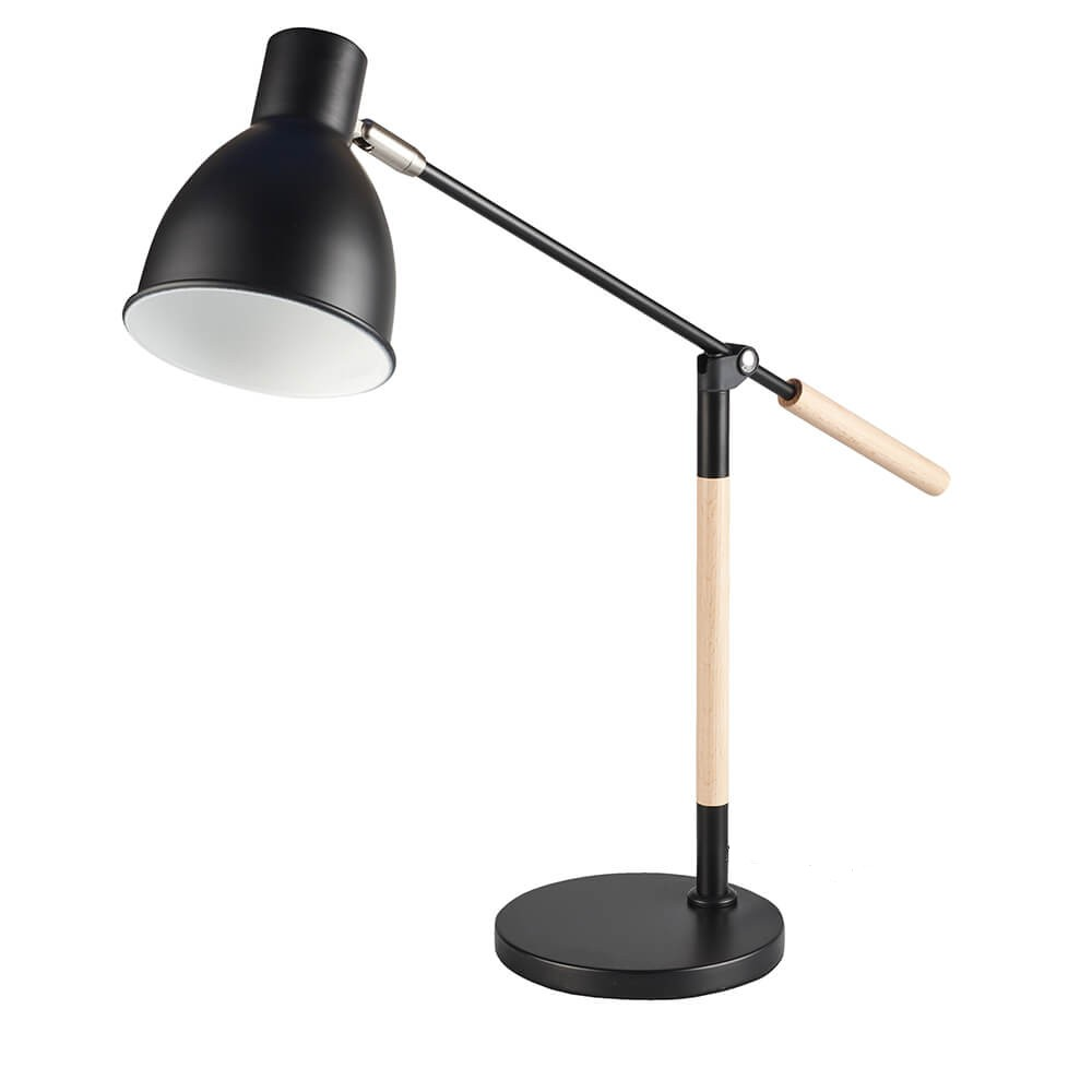 Black Metal & Wood Desk Lamp - Metal and Wood Desk Lamp Black